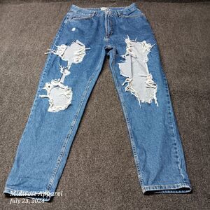 BDG Urban Outfitters Jeans Women 31‎ Blue Mom High Rise Destroyed Distressed